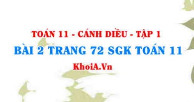 Bài 2 trang 72 SGK Toán 11 tập 1 Cánh Diều